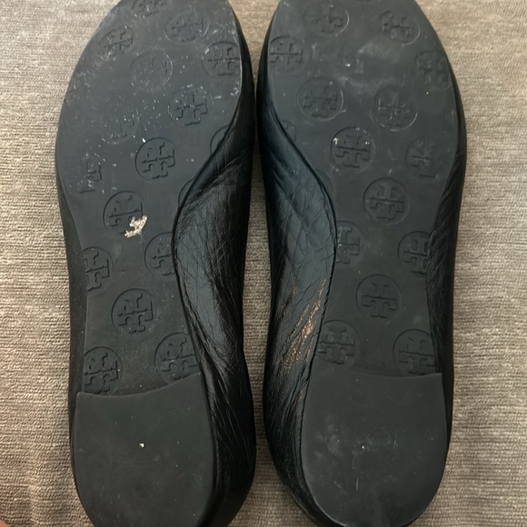 Tory Burch Minnie Travel Ballet Flat Black and Gold size 7.5 - Picture 3 of 7